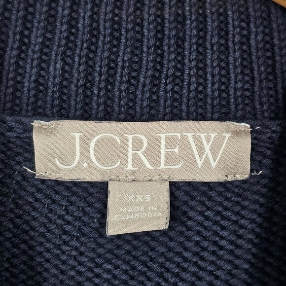J. Crew Rollneck Ribbed Yarn Fitted Silhouette Sweater Navy Blue Women's Sz. XXS - Picture 9 of 14